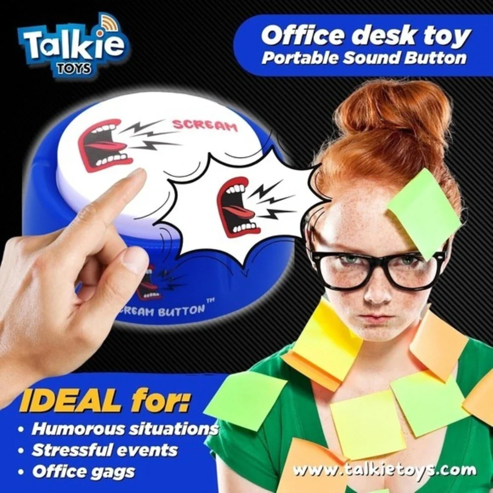 5 Pack Talkie Toys Products The Scream Button - Man and Woman Voice
